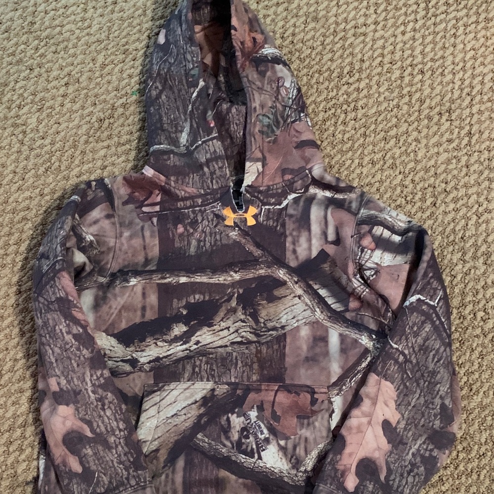 Under Armour Camo Pullover Hoodie in Brown and Green